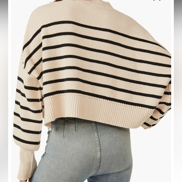 Free People Easy Street Stripe Rib Crop Sweater - Picture 4 of 8
